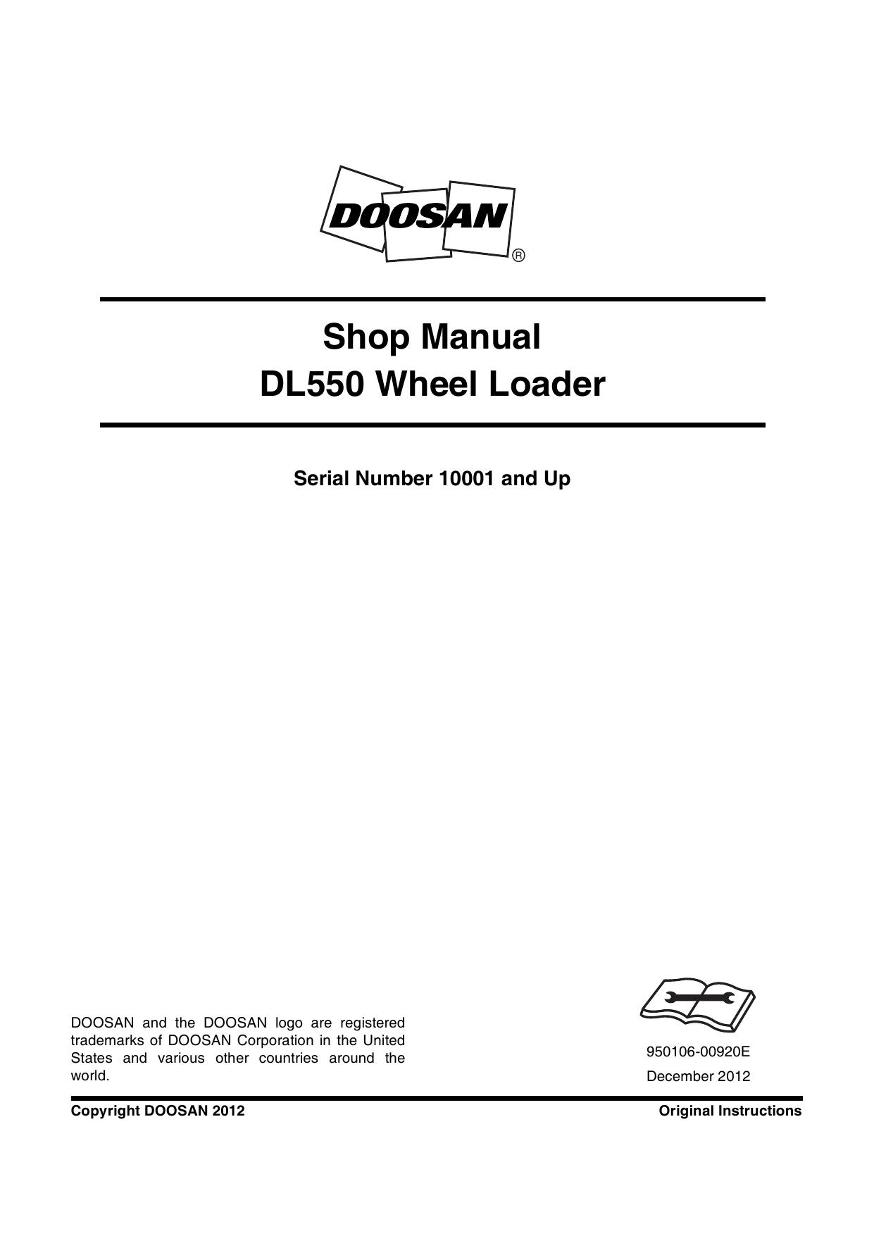 DL550 Shop Manual Daewoo Doosan